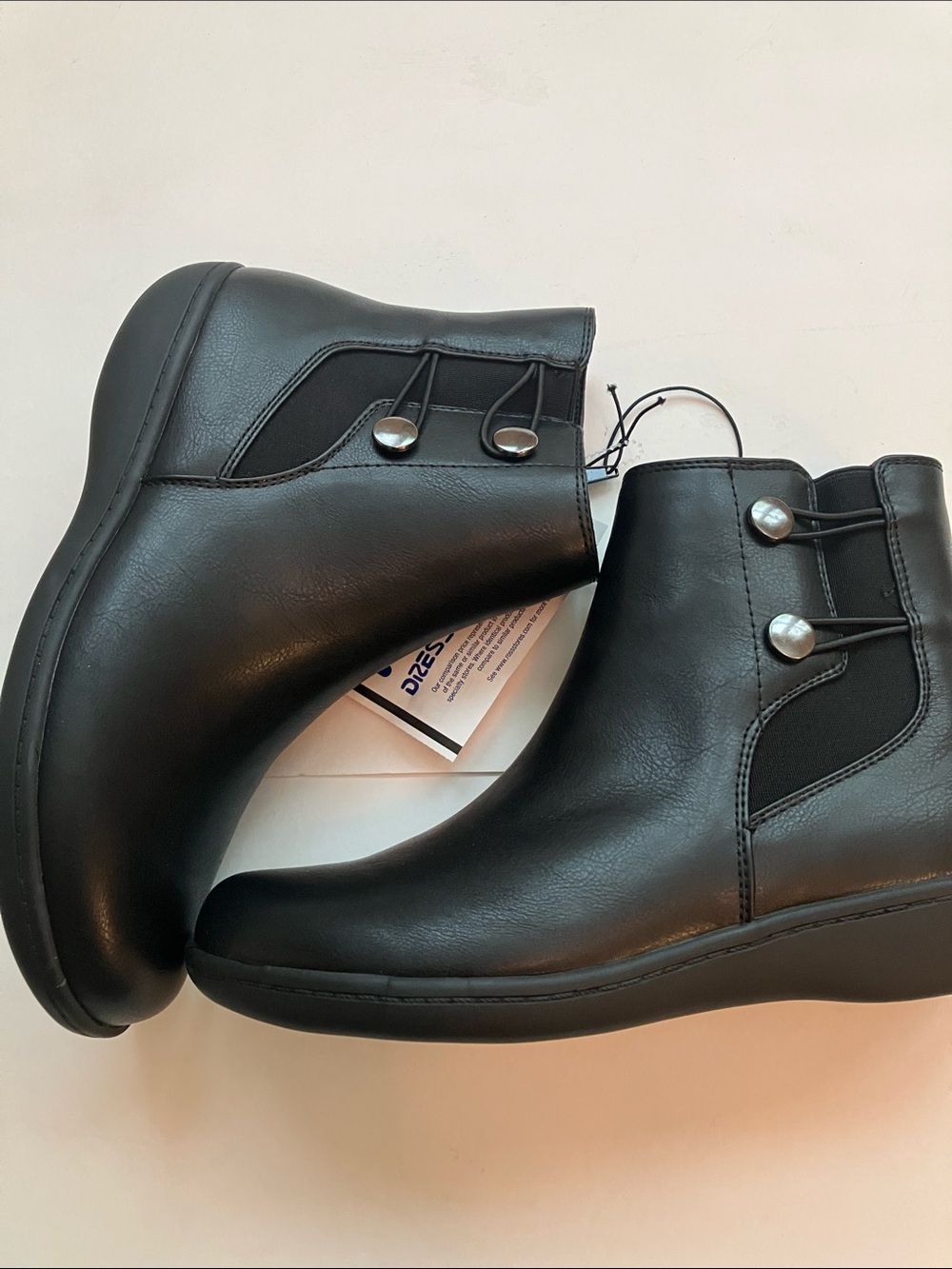 Women's Flexstep Black Ankle Booties with Elastic Side Panels